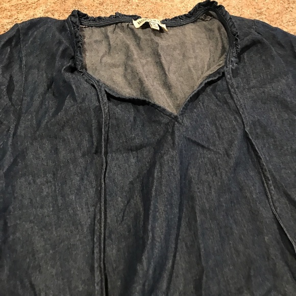 Tassels N Lace Denim Shirt - size medium - Picture 4 of 6